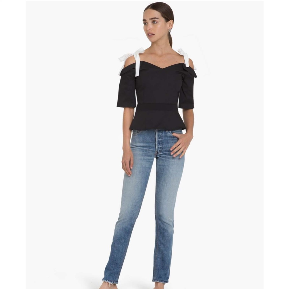 Shoulder Bow Tie Top - Picture 3 of 5